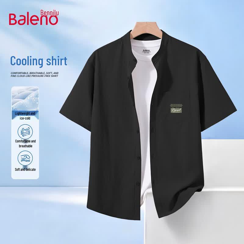 Baleno Men s Summer Henley Short Sleeve Shirt L