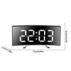 24TE Intelligent Mirror Alarm Clock Quiet Operate Curved LED Screen Temperature Monitor Night lighting USB Battery Power