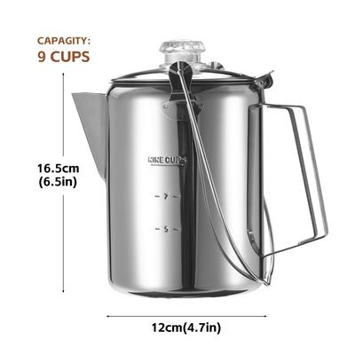 1,2 l odkryty 9 filiżanek perkolator ze stali nierdzewnej dzbanek do kawy ekspres do kawy do kuchni kempingowej