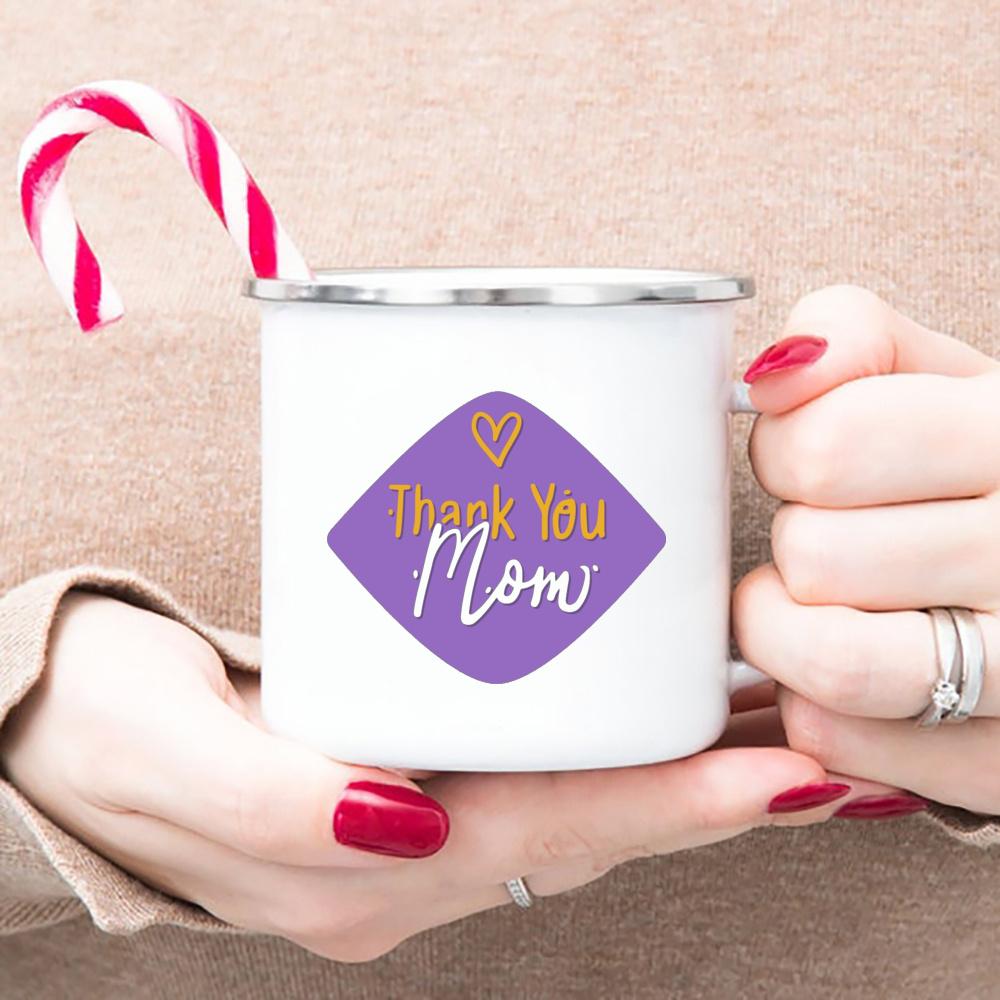 Thank You Mom Ever The Best Original Father's Day Gift Enamel Mug White Handled Cups Coffee Tea Enamel Mug Drink Water