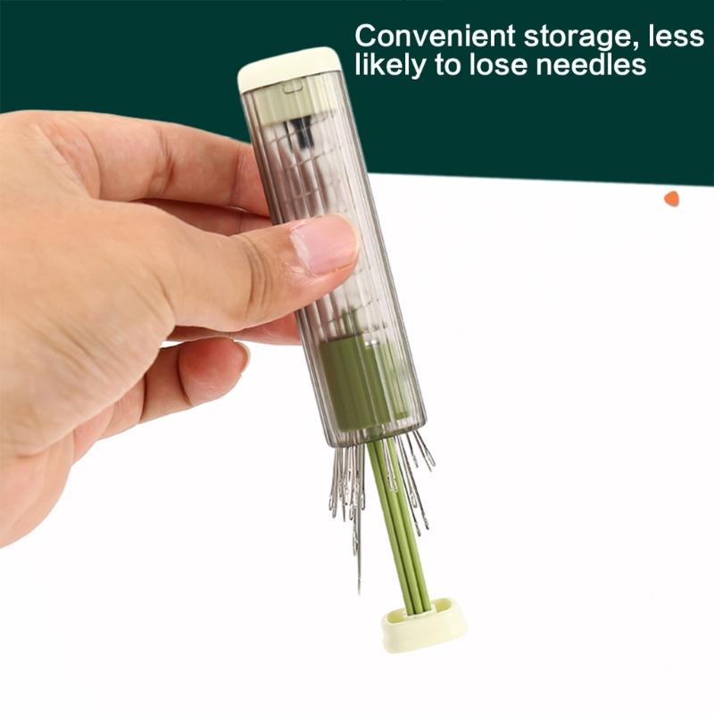 Magnetic Press Type Embroidery Needle Organizers Clear Plastic Storage Case for Sewing Craft Supplies