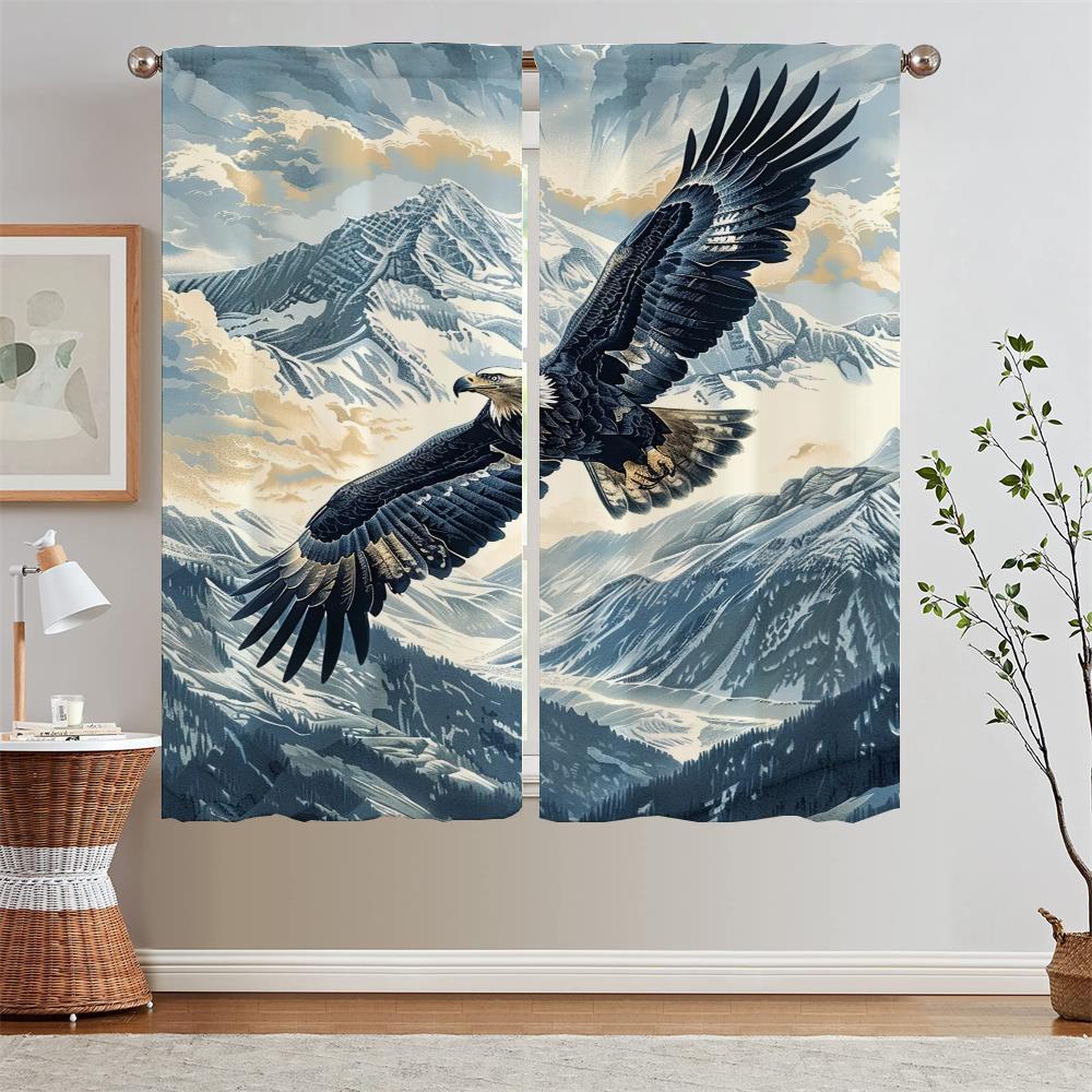 The Eagle Soars Bathroom Curtain Living Room Kitchen Curtains 2 Pieces Window Curtains Home Tulle In Kitchen Blinds Tentacles