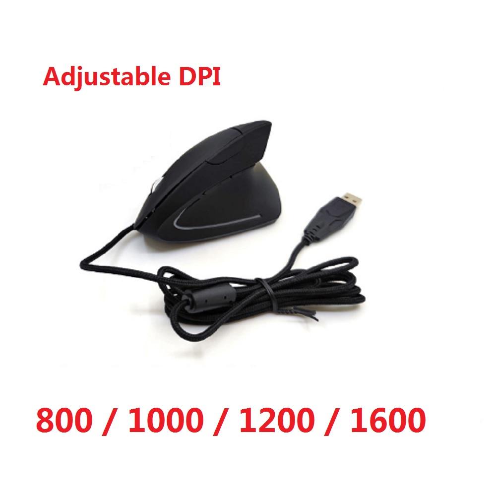 1 X USB Wired Ergonomic Vertical Gaming Mouse Adjustable DPI Wired 5 Keys Mouse