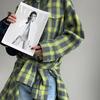 Plaid Turn-Down Collar Loose Long-Sleeve Women's Shirt for Spring/Autumn 2025