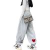 Girls' Autumn 2024 Korean-Style Cool Harem Sweatpants - Casual Sports Leggings