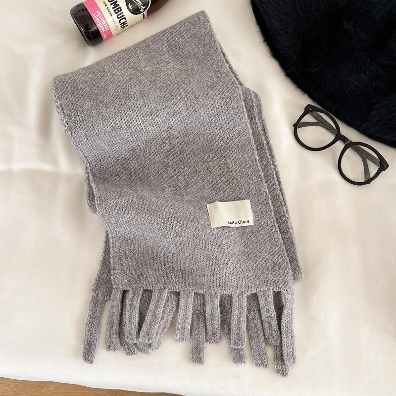 Christmas Festive Red Scarf Women's Winter Knitted Warm Scarf Student Thickened Senior Sense New Gift