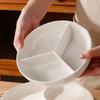 White Grid-shaped Dinner Plate Round Ceramic Salad Plate Divided Bowl Steamed Plate  Breakfast Dish