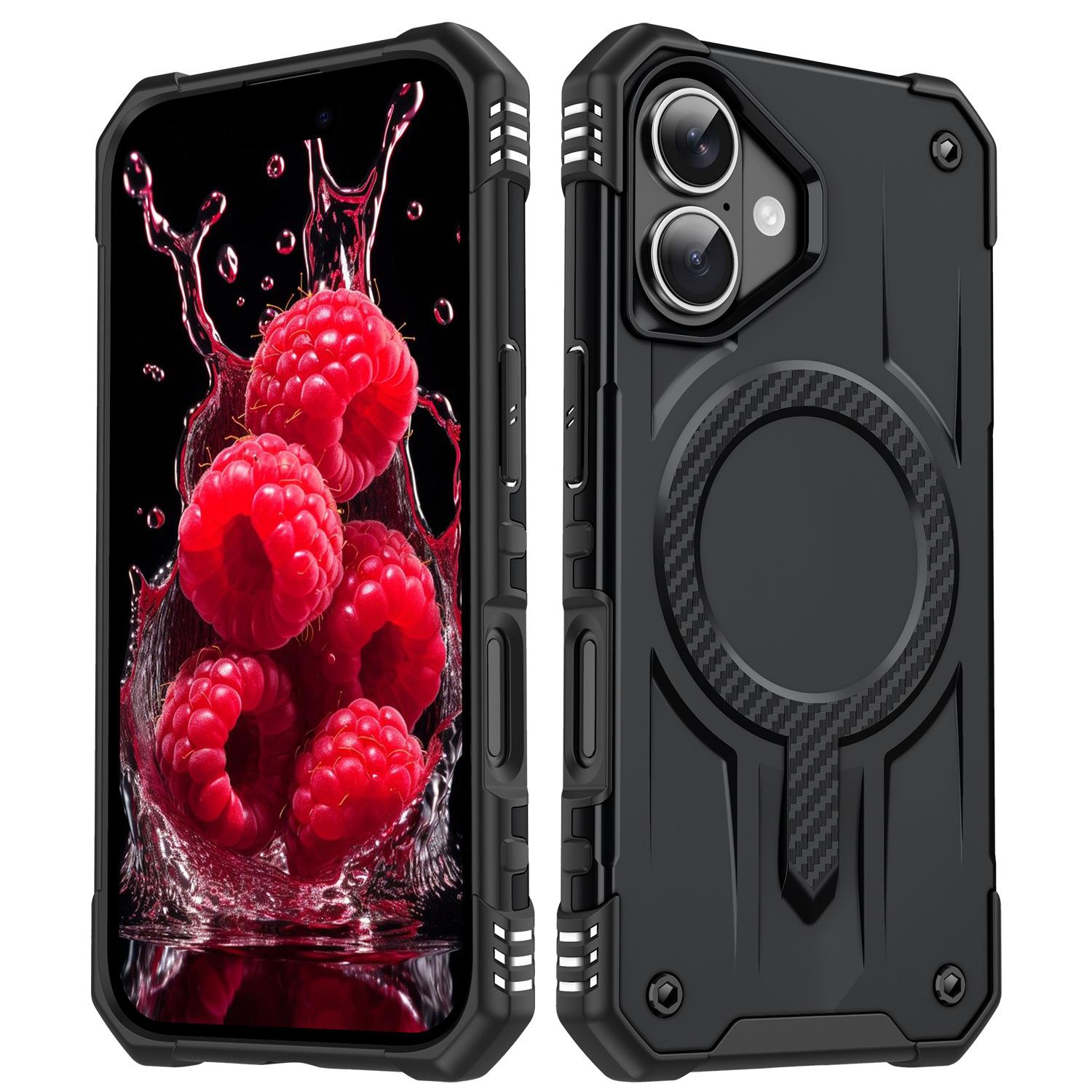 

Для Apple 17 Pro Захисний чохол для телефону з чотирма кутами проти падіння та посиленою магнітною адсорбцією, бездротова зарядка, тризахисний чохол для телефону For iPhone11