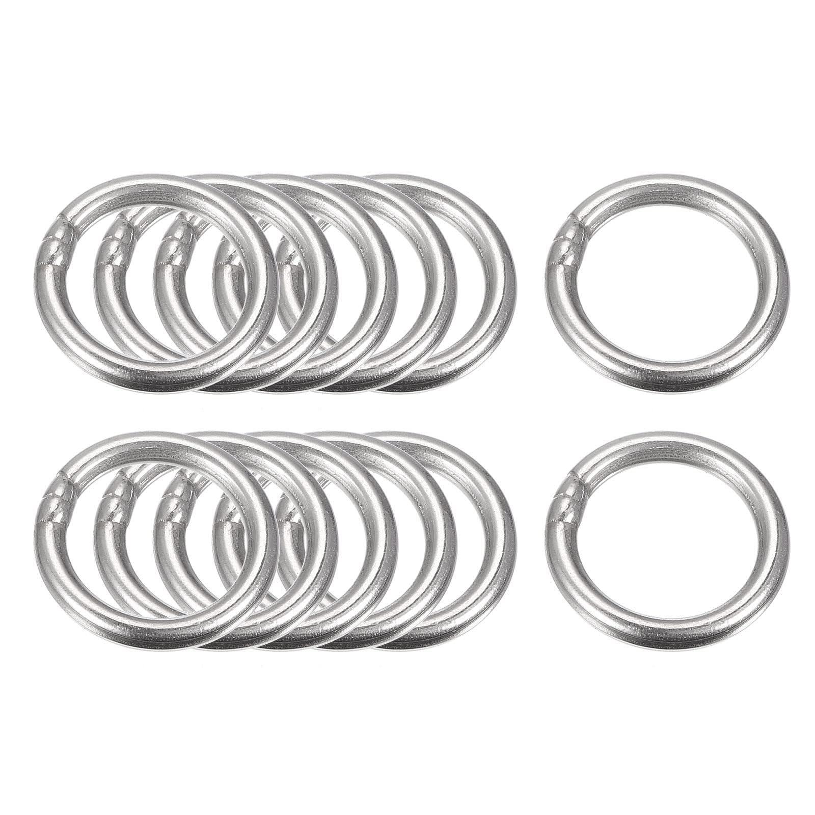 Edinstry O Rings O-Buckles 12 pcs Thickness 0.2 inch (4 mm) Outer Diameter 2.4 Inner diameter 52mm Outer