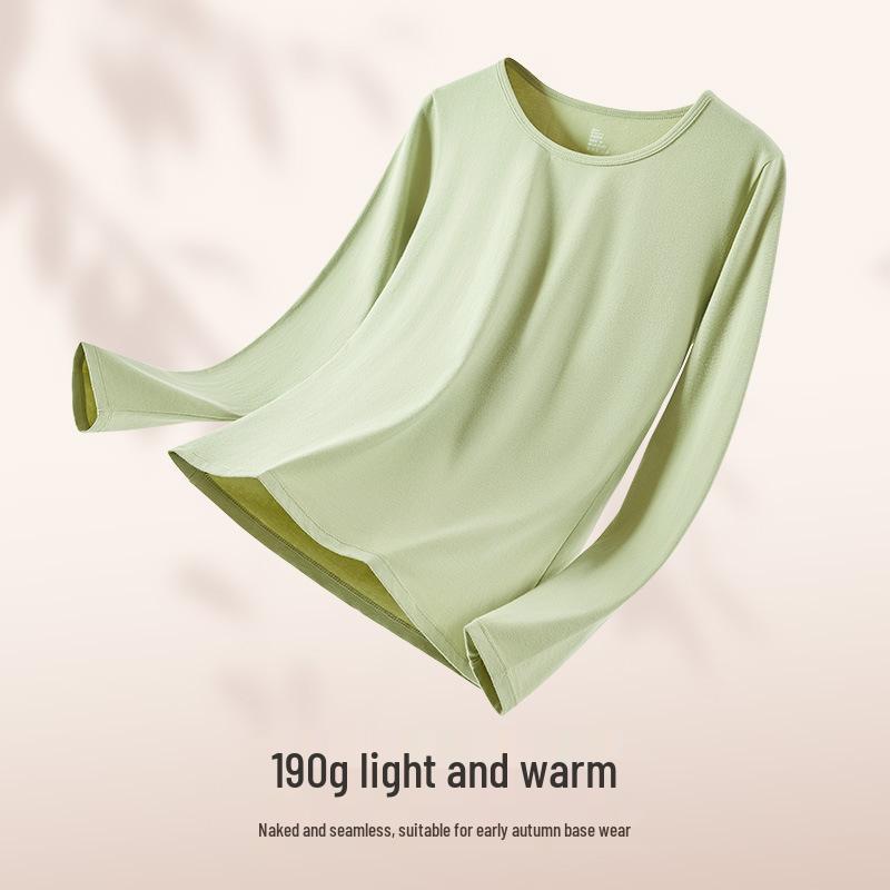 Damen 5A Antibakterielles Xinjiang Baumwoll Thermo-Unterwäsche Set - Dünn, Reine Baumwolle, Milbenschutz, Herbst/Winter, Oberteil & Hose.