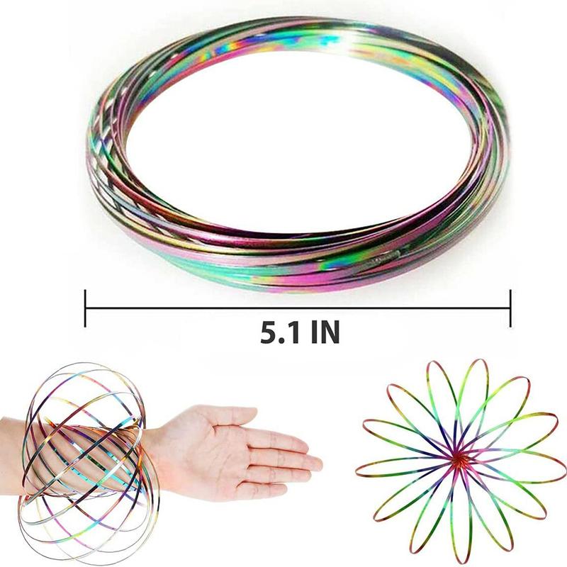 Ring Spinner Arm Magic Kinetic Spring 3D Bracelet Spring Fidget Ring Rainbow Interactive Spring Toy Gift For Adult Stress Easing