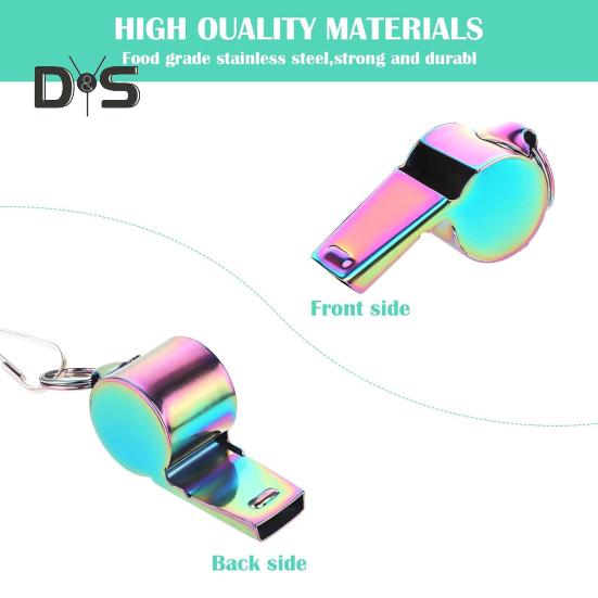 1Pc/2Pcs Sports Whistle Stainless Steel Whistle with Lanyard Loud Crisp Sound Whistle for Coaches Referee Official