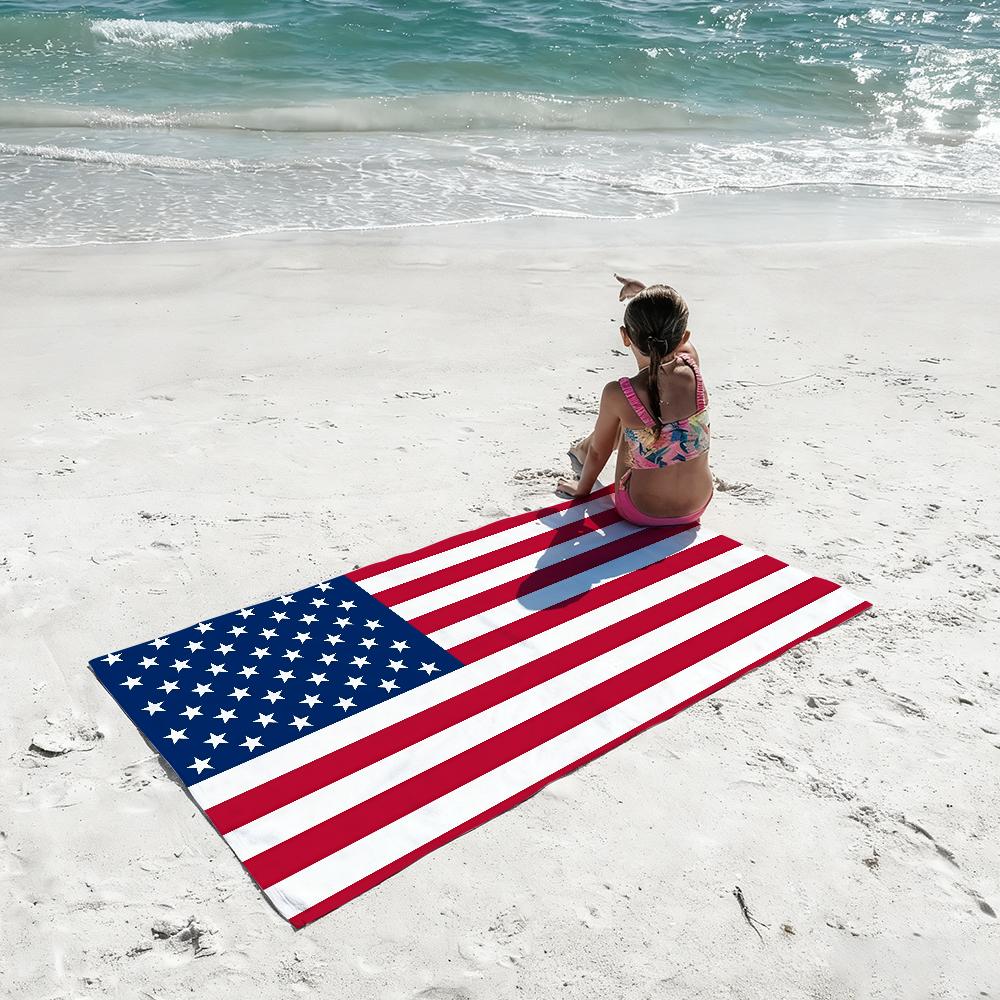 Flagge Amerikanische USA Handtuch Weich Leicht Anti-Sand Großes Strandhandtuch Schnelltrocknend Bad Sport Familie
