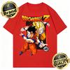 Dragon Ball 2026 New Hot Summe T-Shirt Gohan Goku Father-Son Retro Red Frame Print 100_ Cotton Oversized Tee for Men Women Kids