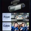 1080P Full HD Dual Dash Cam - Wide Angle Front and Inside Recording, 3.16" LCD Display, 170° View, Night Vision, 24H Parking Monitor, G-Sensor