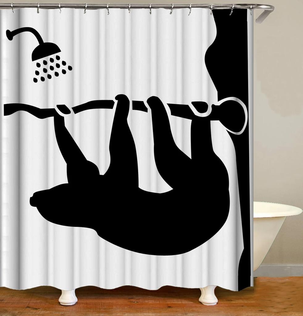 Funny Lovely Dinosaur Elephant Shower Curtain Cute Animal Take Bath Waterproof Fabric Bathroom Curtain with Hooks Home Decor