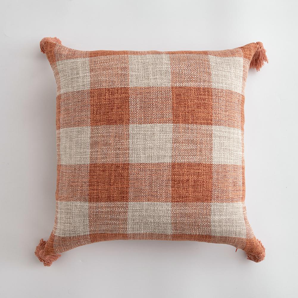 Linen Tassels Cushion Cover Orange Pillowcase For Living room Bed Chair Sofa Decorative Pillow Covers Home Decor 45X45 30X50 1PC