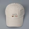 Korean Cute Dog Embroidery Baseball Cap Women Summer Casual Curved Brim Soft Top Pure Cotton Sun Baseball Cap