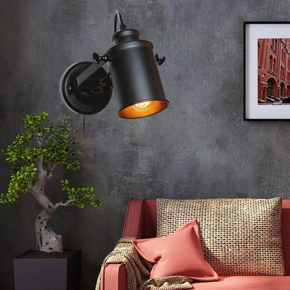 Retro Industrial LED Wall Lamp Iron Light Rustic Interior Iron Wall Sconce For Bedroom Balcony Hallway Home Decor Fixture