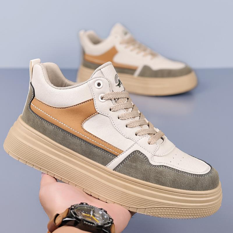 Autumn Winter Green Men's Shoe Comfortable Casual Sneakers Plushed Non-Slip Lace-Up Loafers Men Outdoor Platform Footwear 2024