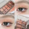 12-Farben Niedrig-Sättigung Matte Lidschattenpalette Tee Aprikose Erdtöne Langanhaltendes Komplett-Matte Augen-Make-up für den täglichen Gebrauch