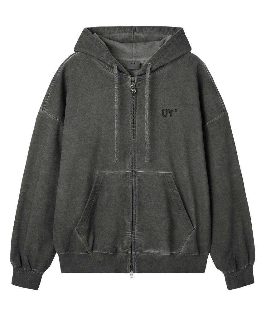 Openyard(Oy) Pigment Dolly Hoodie Zip Up - Charcoal