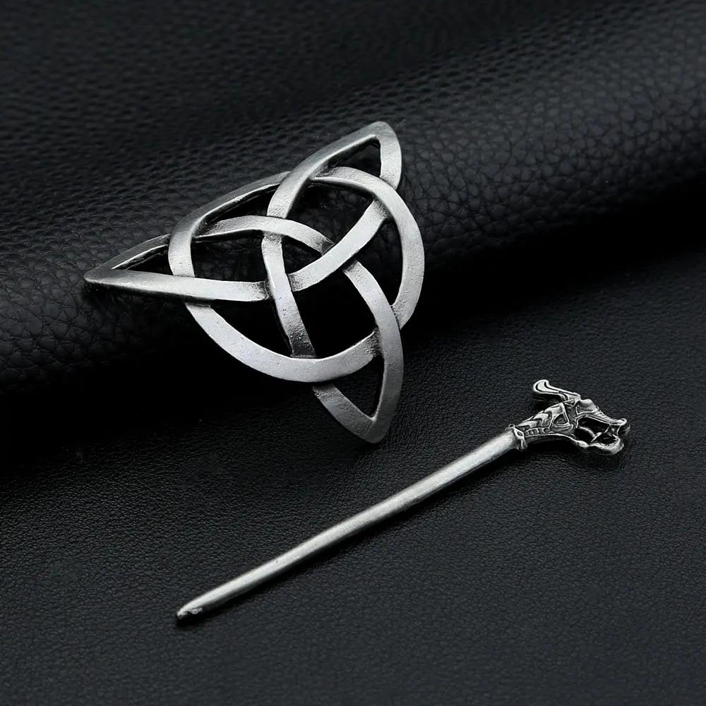 Vintage Nordic Metal Hollow Butterfly Hair Stick For Women Men Fashion Silver Color Viking Amulet Handmade Alloy Hair Accessory