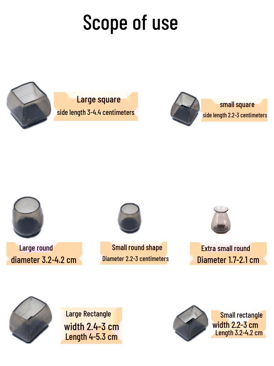 

Silent Felt Universal Table and Chair Leg Protective Covers - Thick Pads for Furniture Legs Extra Small Round