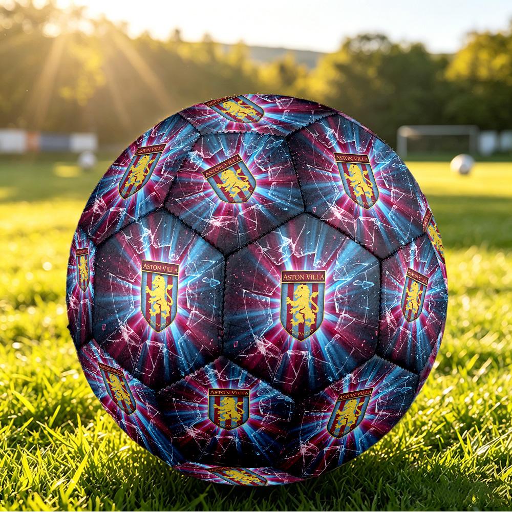 Aston Villa FootballPrinted Size 5 Soccer Ball, Anti Slip Adult Match Football Souvenir for Football Fans