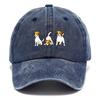 Ein Hut mit drei Hunden, geeignet für Damen und Herren, einschließlich Baseball- und Trucker-Stilen. Diese atmungsaktiven Kappen sind verstell