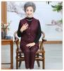 Warm Winter Three-Piece Set for Elderly Women: Fleece-Lined Cotton Coat and Pants