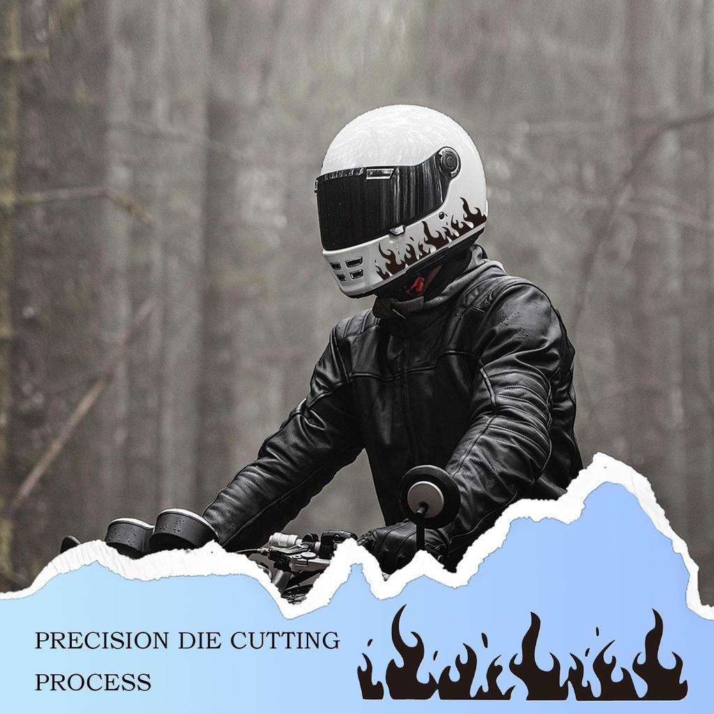 Waterproof Motorcycle Stickers Flame Stickers Decorative Helmet Decals Adhesive Graphics for Vehicles Motorcycles Bikes Laptops