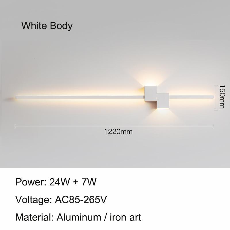 Modern Minimalist LED Indoor Wall Lamp Line Lamp Long Strip Wall Light TV Background Wall Bedroom Living Room Aisle Hallway Lamp