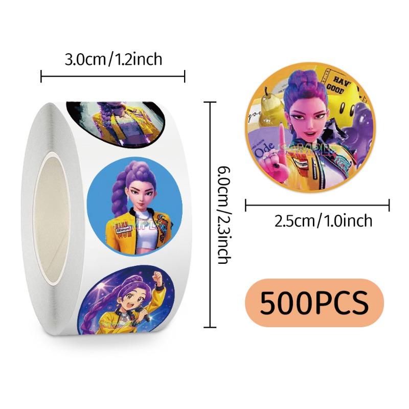 500Pcs/Roll Popular Anime  K-Pop Stickers Tiger Theme Diy Waterproof Decals For Scrapbook Phone Luggage Skateboard Laptop Decor