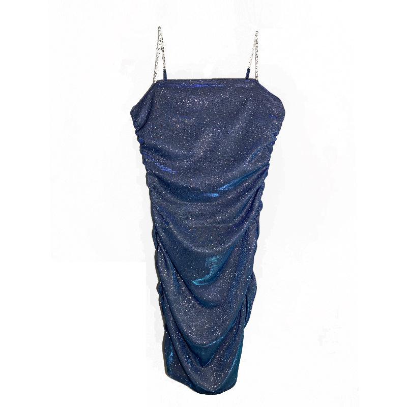 Women's Rhinestone Spaghetti Strap Bodycon Nightclub Dress
