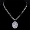 Jesus Virgin Mary and Child Christian Necklace 316 Stainless Steel Silver Color Medal Necklaces Women Men Hip Hop Jewelry Gifts