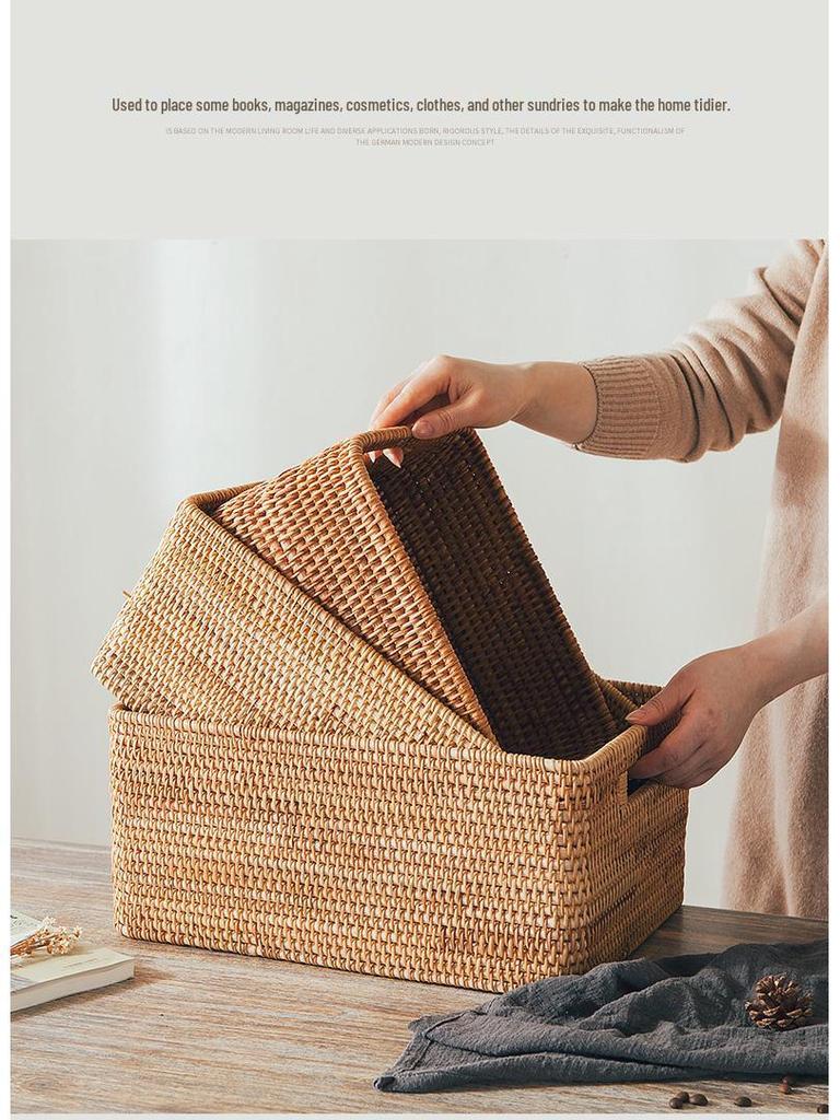 Mehrzweck Bambus Webkorb zur Aufbewahrung, für Obst, Brot, Brötchen, Snacks und für Picknicks