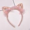 Dziewczyny Słodkie kocie uszy Kształt Gaza Cekiny Opaska Opaska do włosów Akcesoria do obręczy