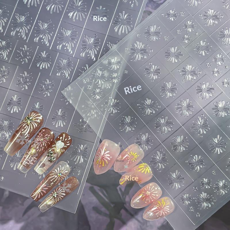 Simple Hollow French Nail Decals Transparent Spray-Painted Heart Butterfly Nail Art Stickers Fashion Manicure Decor