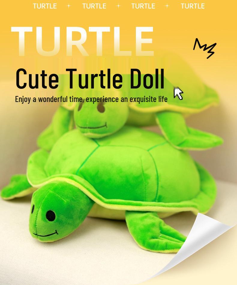 Adorable Green Cartoon Turtle Plush Pillow Doll