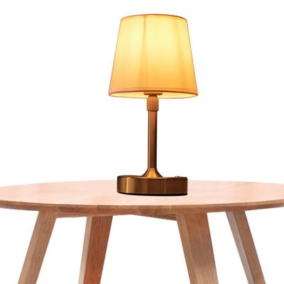 Cordless LED Metal Table Lamp USB Rechargeable 5200mAh Portable Fabric Shade Desk Lamp Touch Control for Dining Room Bedroom Bar