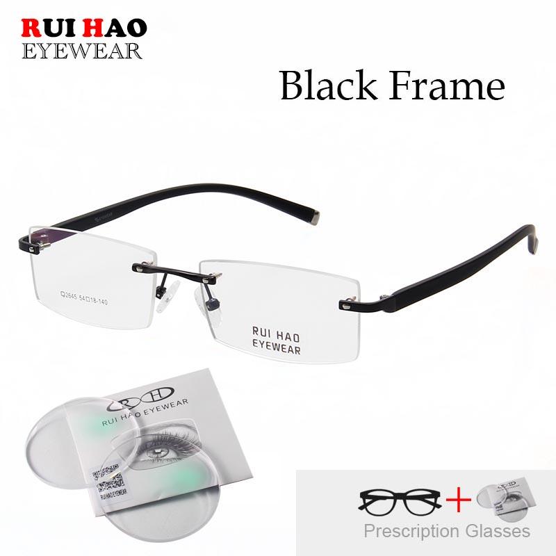 Customize Prescription Glasses Men Women Leisure Myopia Hyperopia Spectacles Rectangle Rimless Eyeglasses Fill Resin Lenses 2645