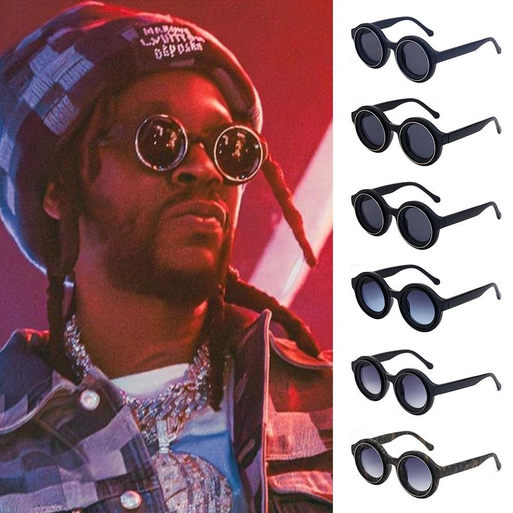 Stylish Punk Steampunk Sunglasses UV Protection Luxury Round Frame Sun Glasses Hip Hop Shades for Women & Men