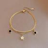 Double-Layered Star Charm Bracelet Titanium Steel Double Clavicle Chain  for Women