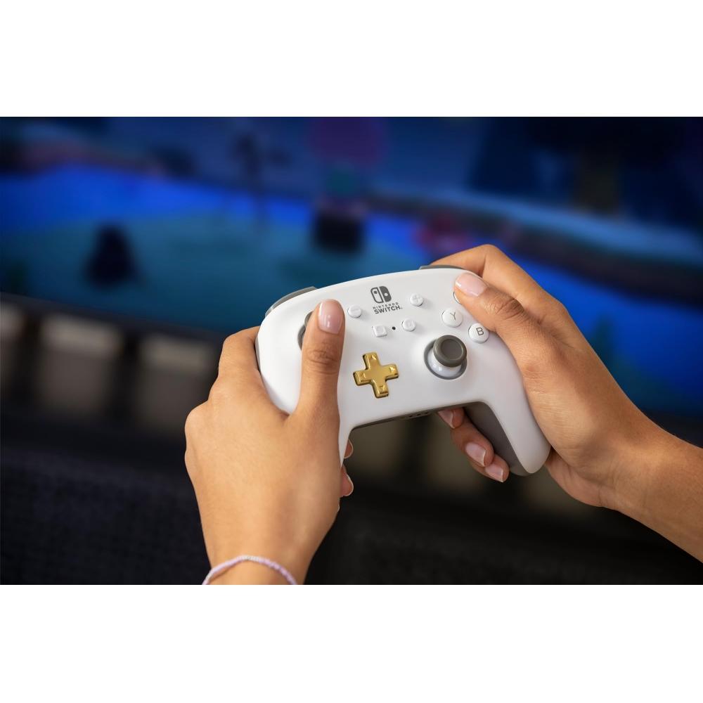 [Produs Licențiat Nintendo] Controller Wireless Îmbunătățit PowerA pentru Nintendo Switch - Alb [Garanție 2 Ani] 1518390JP-02