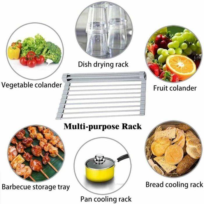 Égouttoir à vaisselle - RICEEL - RollUp - Pliable - 100% sans BPA - Acier inoxydable