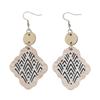 Stylish Wooden Diamond Pattern Earrings - Enhances Your Features.