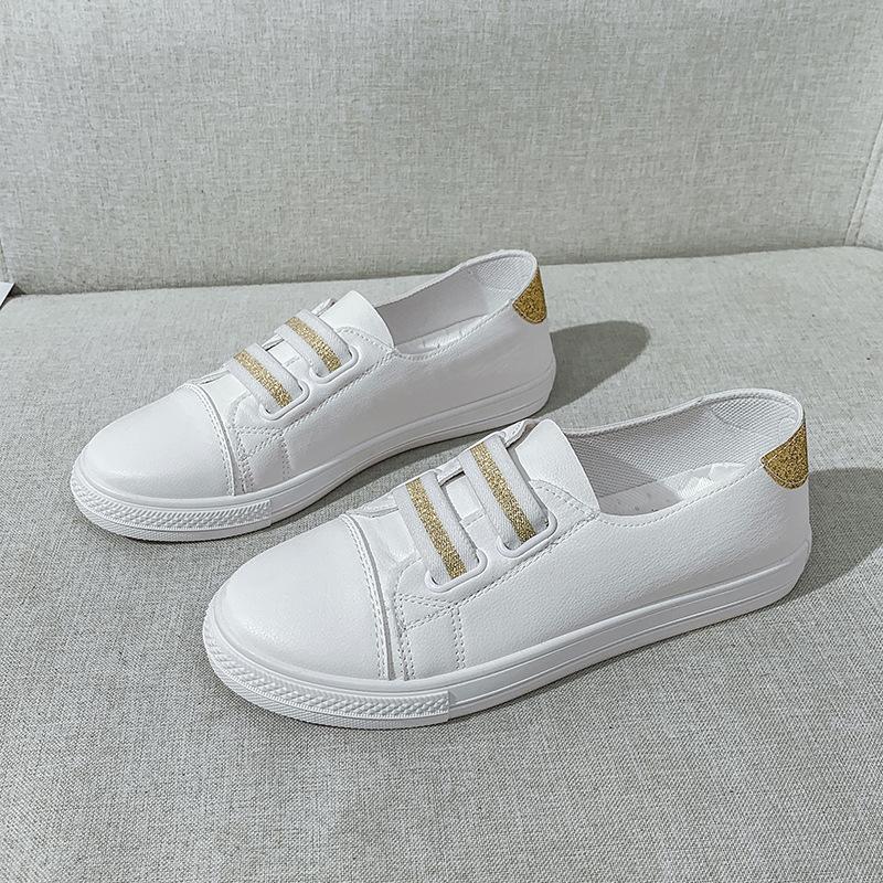 

Белые туфли с мелким горлом, женские, летние 2024 года, новые модные туфли, корейская версия, летние белые туфли, универсальные, дышащие, с одной педалью, ленивые туфли 35 золотой