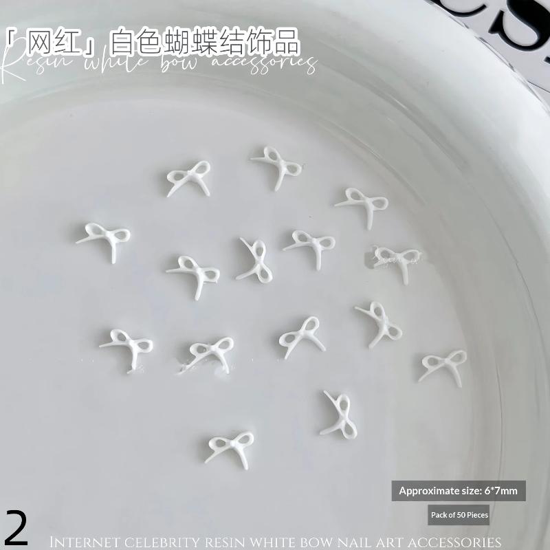 Nail Art 3D Bowknot Decor Set 50PCS for Creative DIY Manicure Beauty Projects