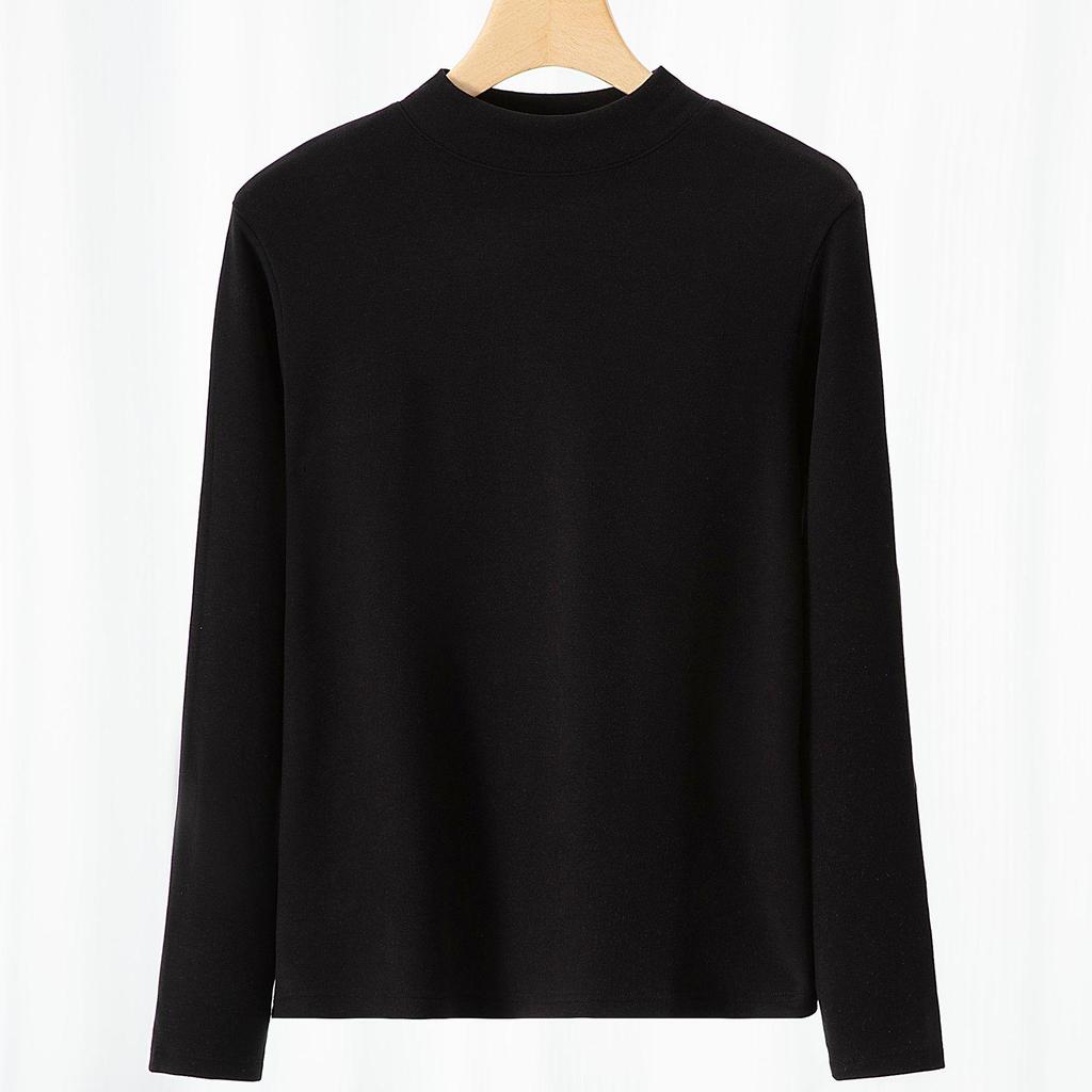 Women's Lyocell Brushed Fleece Slim Fit Long Sleeve Top for Autumn/Winter